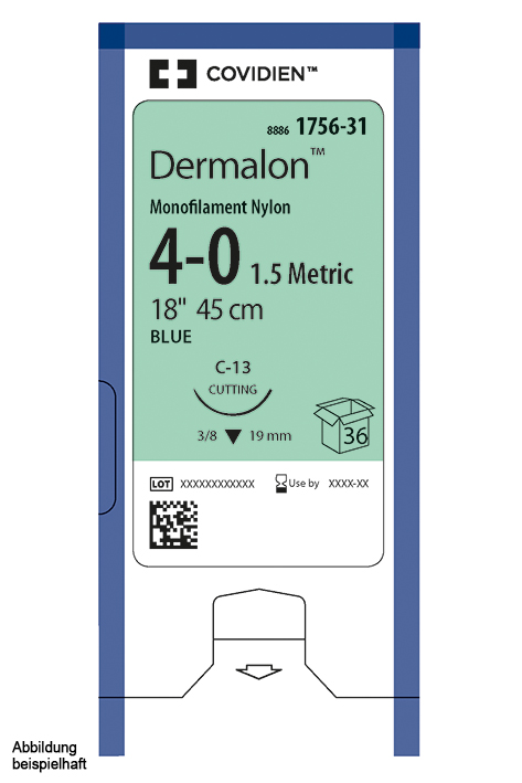 Dermalon C-14 4/0=1,5 blau