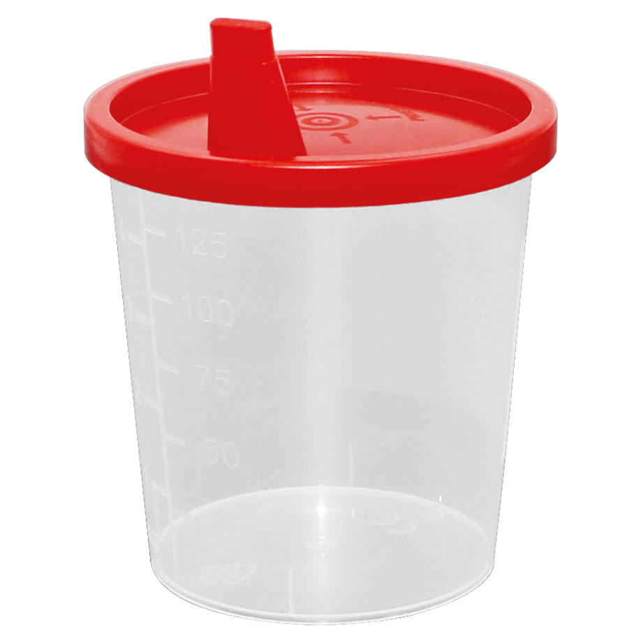 Urinbecher 125 ml mit Schnappdeckel