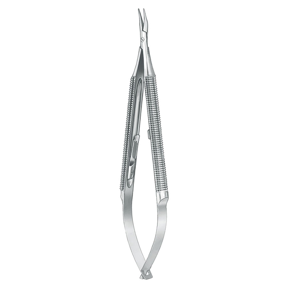 Mikronadelhalter, nach Barraquer, gebogen, ohne Sperre, 11,5 cm