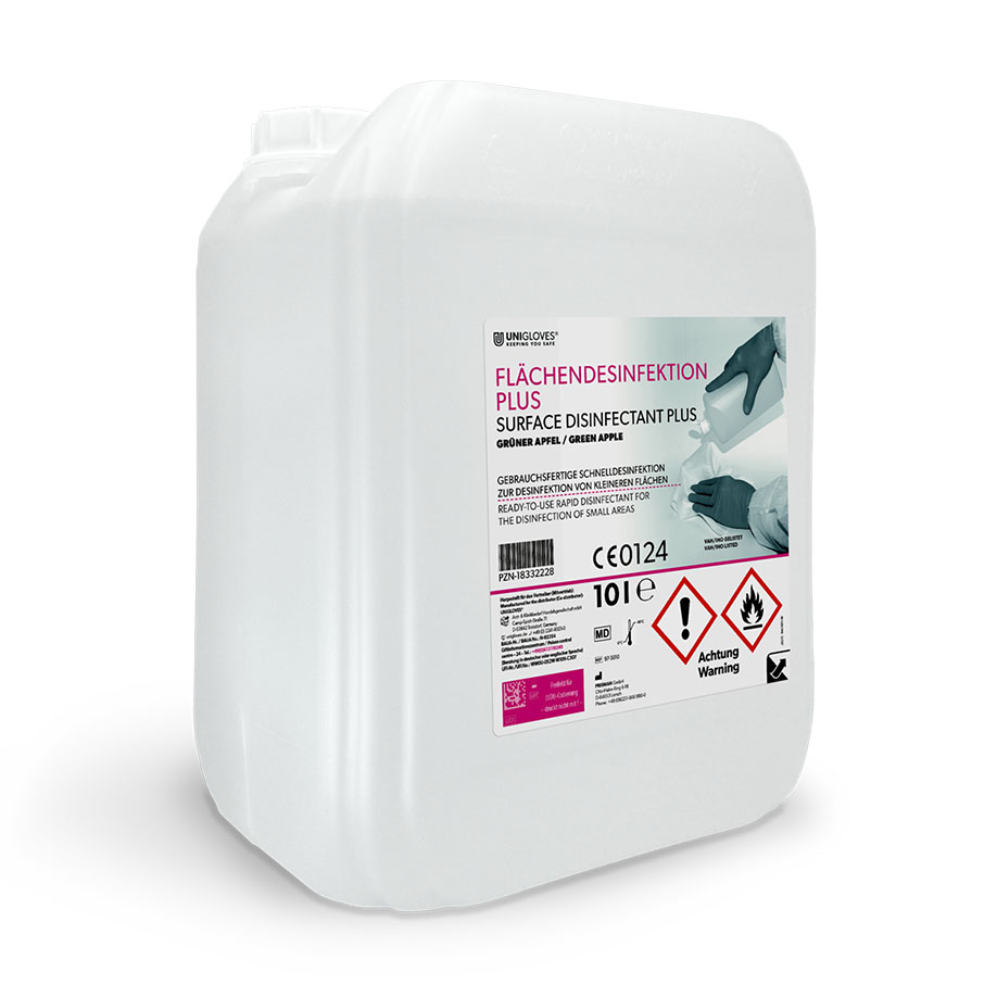 Unigloves Flächendesinfektion PLUS 10 Ltr., grüner Apfel