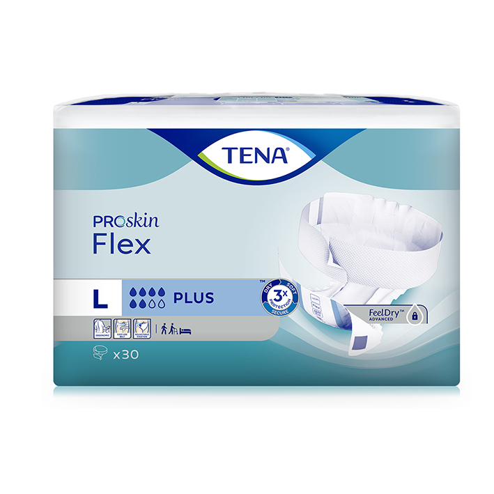 TENA Flex Plus L blau (3 x 30 Stck.), Inkontinenzeinlagen
