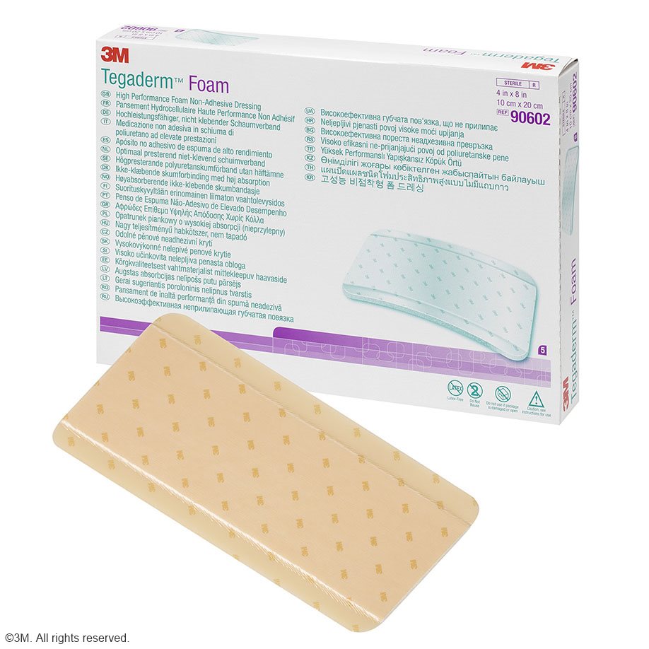 3M Tegaderm Foam Schaumverband nicht klebend, 20 x 10 cm (5 Stck.)