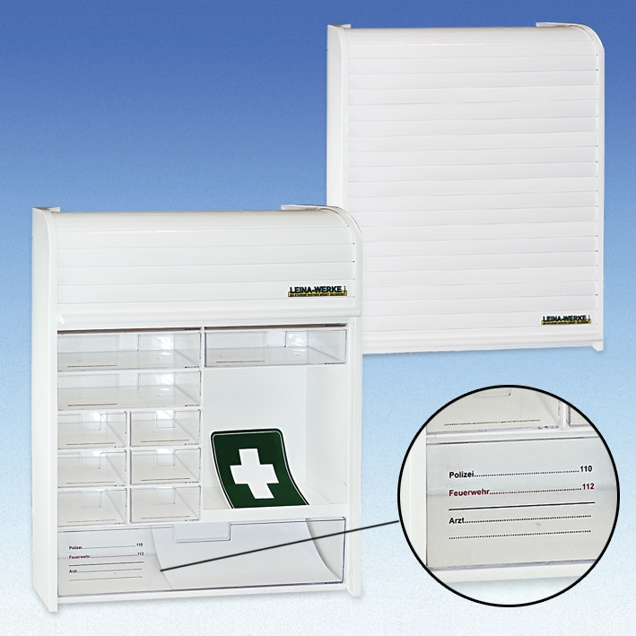 Verbandschrank Kunststoff mit Jalousie,