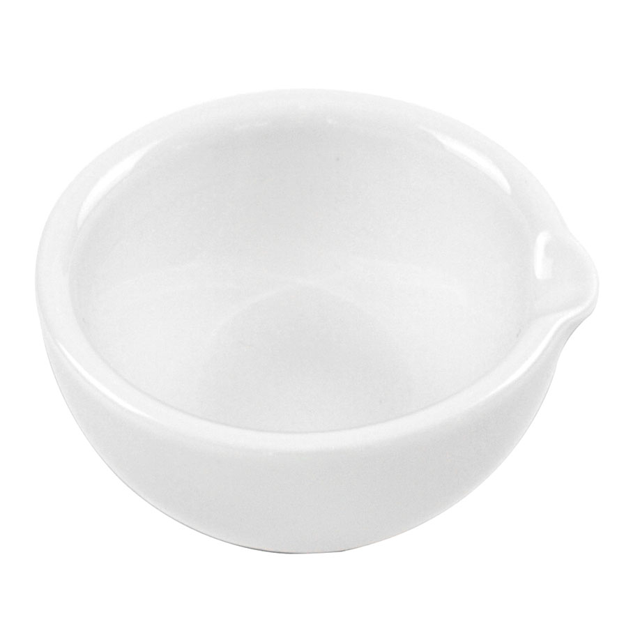 Mörser aus Porzellan mit Ausguss