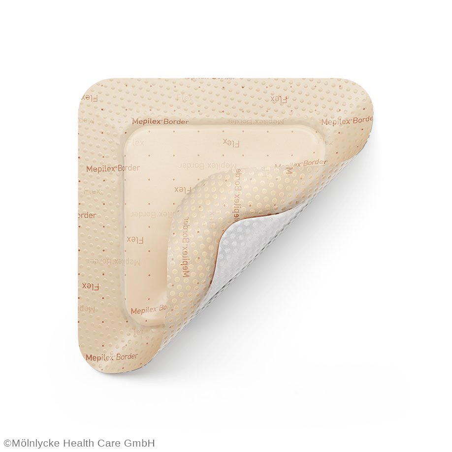 Mepilex Border Flex Schaumverband steril 12,5 x 12,5 cm, mit Haftrand (10 Stck.)