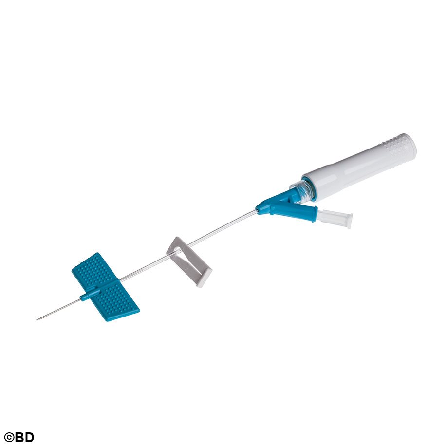 BD Saf-T-Intima Venenverweilkatheter mit Y-Anschluss, 22 G, 0,9 x 19 mm, blau