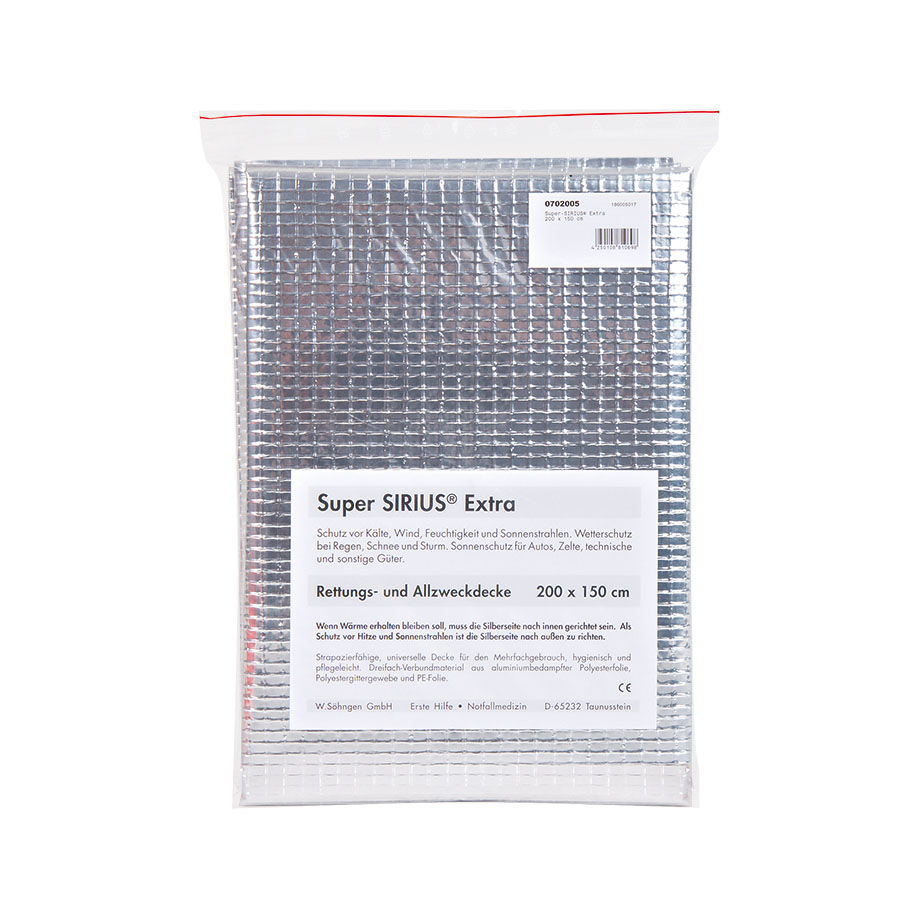 Super-SIRIUS-Extra Rettungsdecke silber-grün ca. 200 x 150 cm