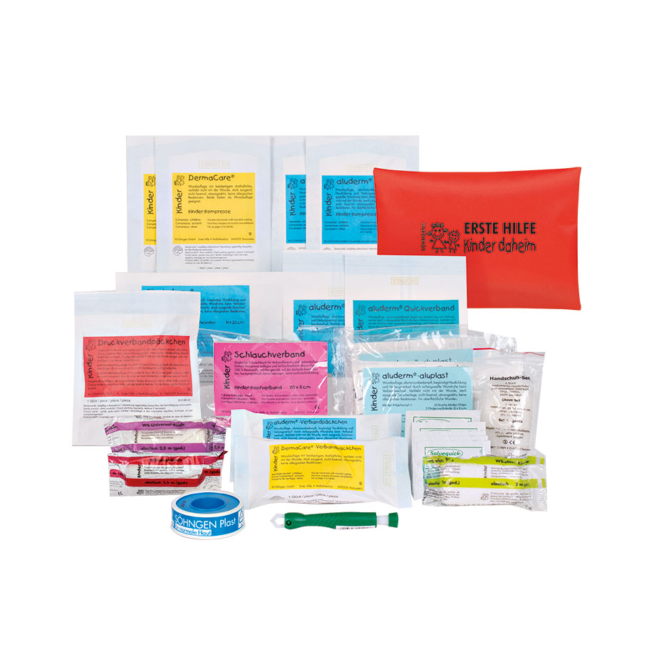 Erste-Hilfe-Tasche Kinder daheim orange