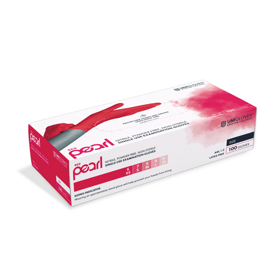 Red Pearl Nitril U.-Handschuhe Gr. S