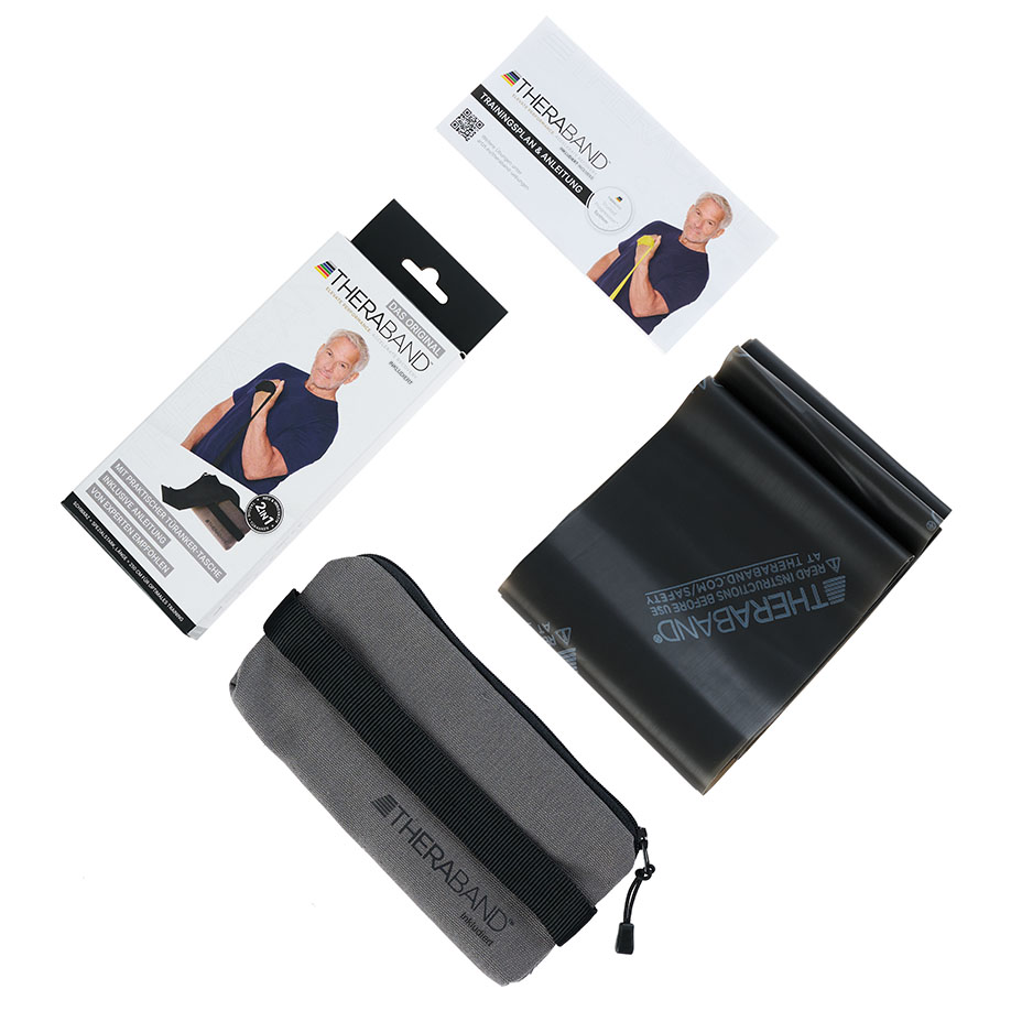 TheraBand 2,5 m, schwarz/spez. stark inkl. Türanker-Tasche m. Übungsanleitung