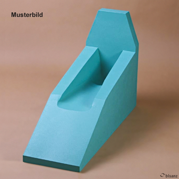 Beinhochlagerungsschiene mit KL-Bezug und erhöhter Seitenführung, atollblau