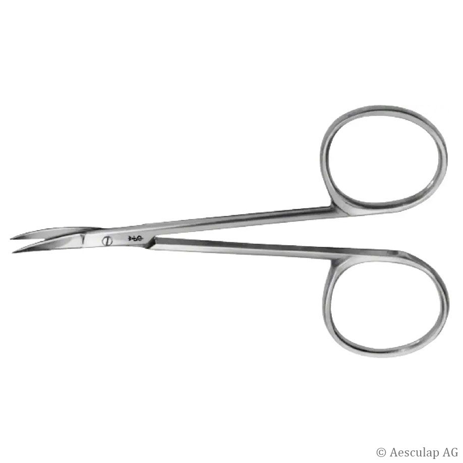 Nagelschere gebogen, sehr fein, spitz / spitz, 9 cm
