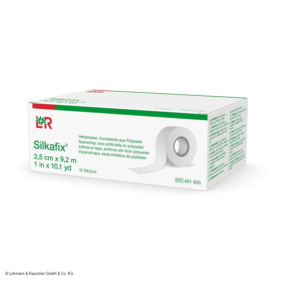 Silkafix-Heftpflaster weiß 9,2 m x 2,5 cm (12 Stck.)