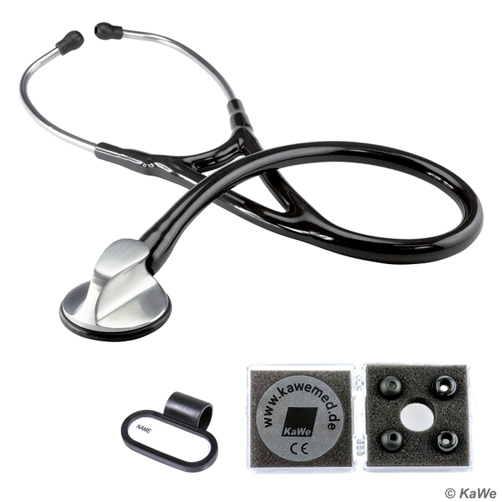 Top-Kardiologie Stethoskop Edelstahl, schwarz