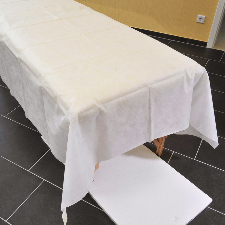 Ölmassagetücher aus Vlies, weiß, mit