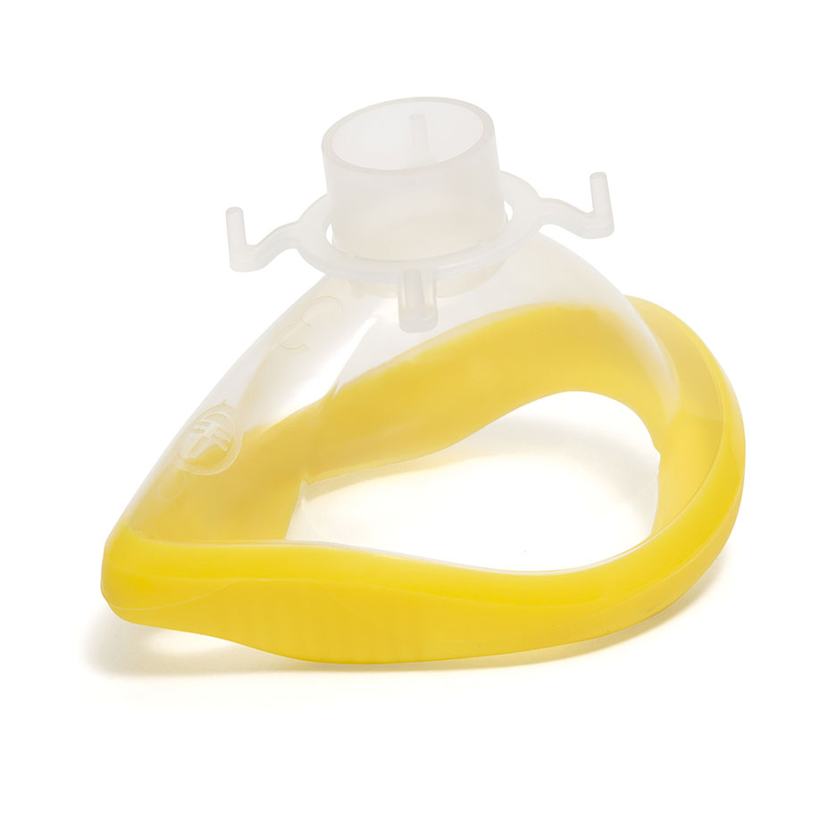 ClearLite Anästhesiemaske Gr. 3 Erwachsene klein, gelbe Abdichtung, mit Hakenring