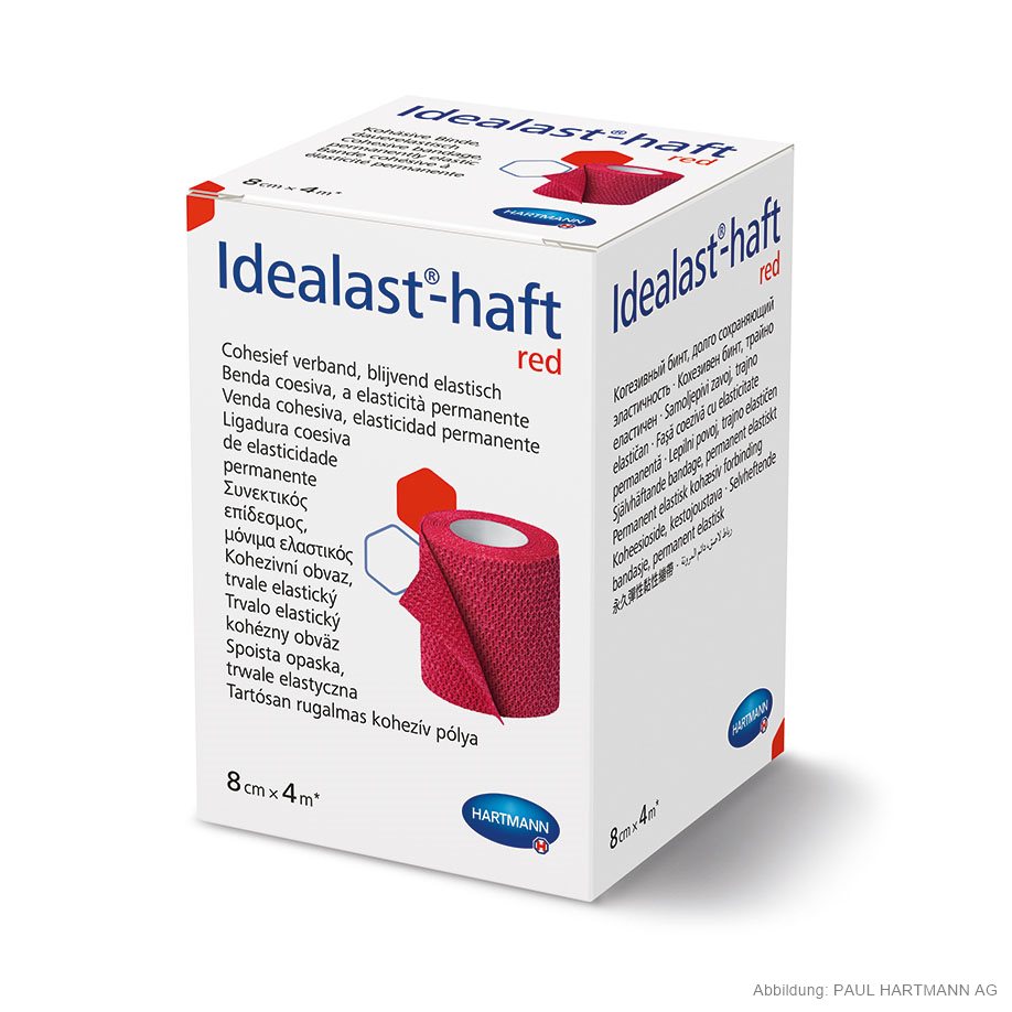 Idealast-haft Color Idealbinde rot 4 m x 8 cm