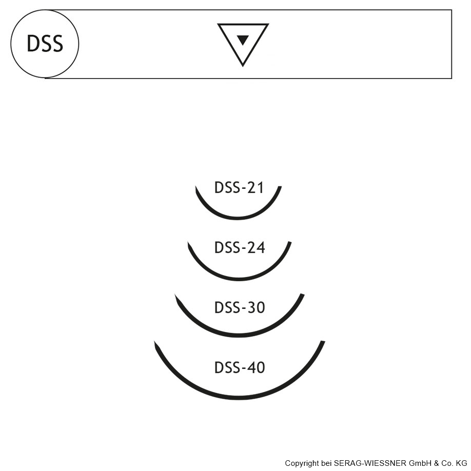 SERAPREN DSS-18 3/0=2, blau, Nahtmaterial Fadenlänge 50 cm (24 Stck.)
