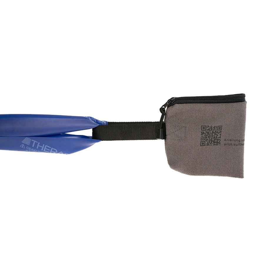 TheraBand 2,5 m, blau/extra stark, inkl.Türanker-Tasche mit Übungsanleitung