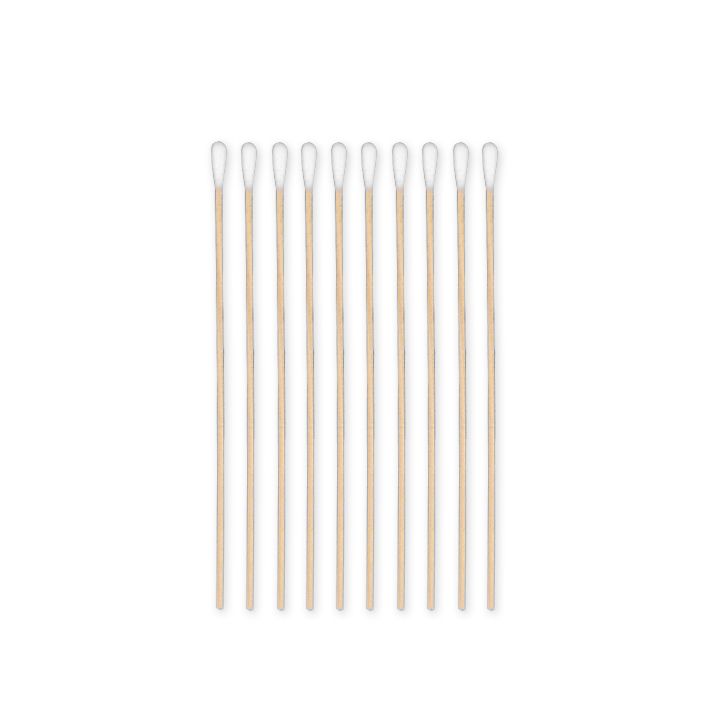 Wattestäbchen Holz, steril, 15 cm lang, Ø 2,5 mm, Wattekopf Ø 5 mm (100 Stck.)