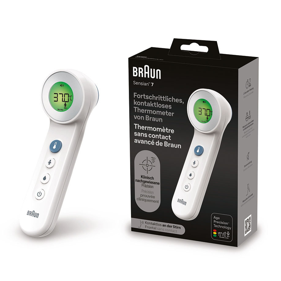 BRAUN Stirnthermometer BNT400WE berührungsfrei, mit Age Precision