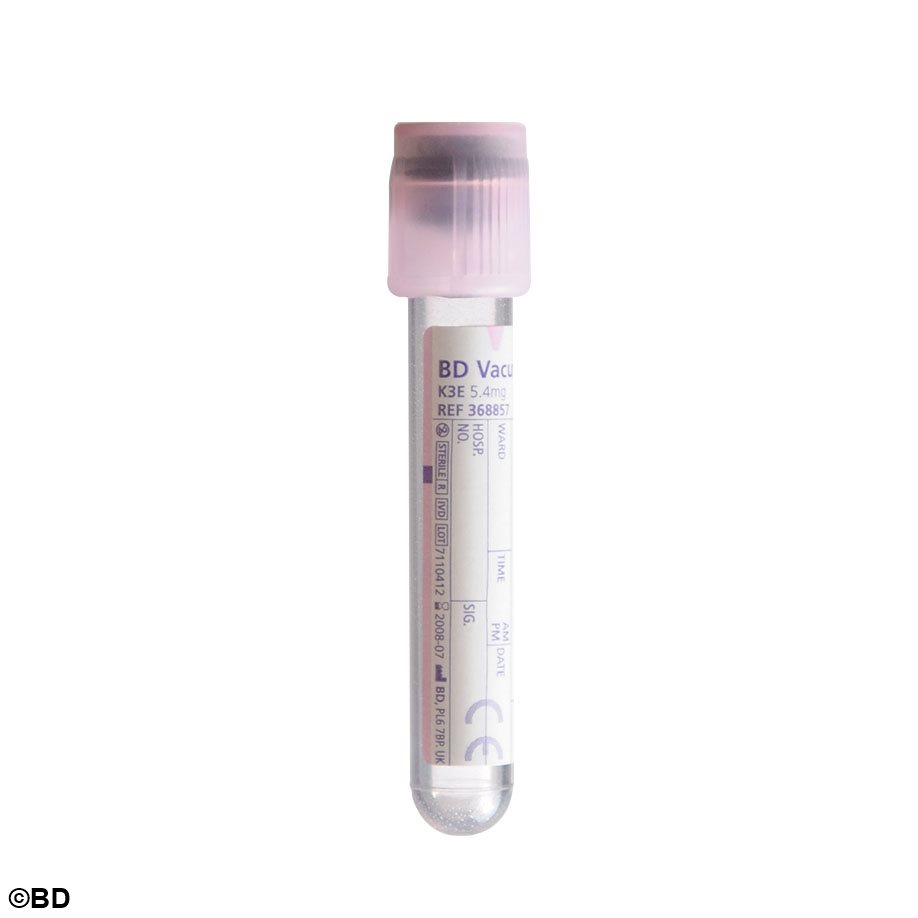 BD Vacutainer EDTA Plus Röhrchen aus PET, 3 ml, 3,23 mg K3 EDTA, 75x13mm,