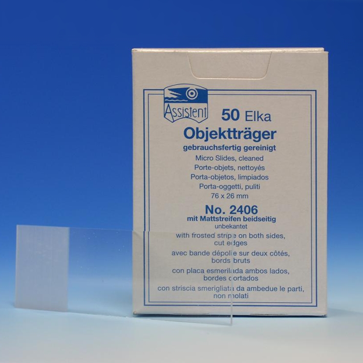 Objektträger 76 x 26 mm halbweiß