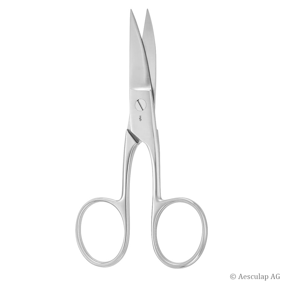 Nagelschere gebogen, spitz/spitz, 11 cm