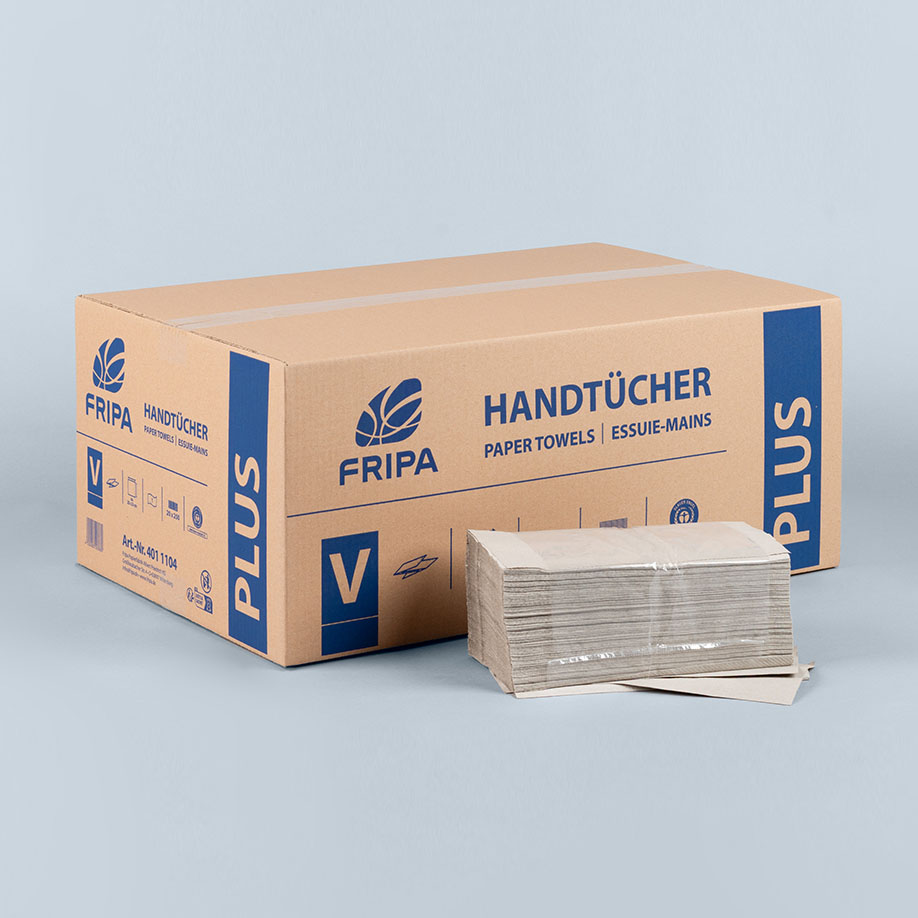 Fripa - Papierhandtücher Plus L 1-lagig naturell 25 x 23 cm (20 x 250 Stck.)