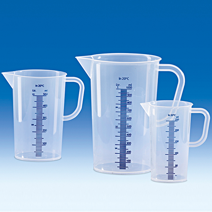 Messbecher, PP, erhabene blaue Skala,