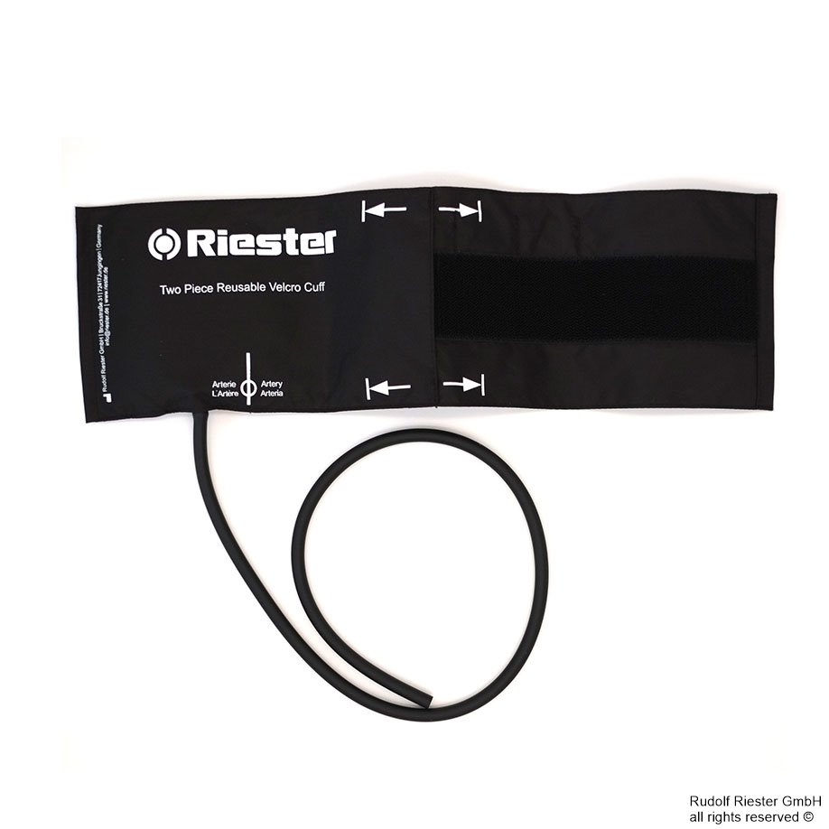 Klettenmanschette Erwachsene dünne Arme, 42 x 13 cm, 1-Schlauch, schwarz