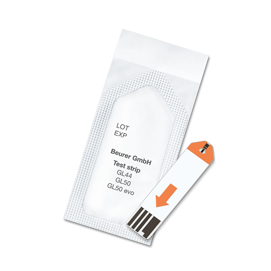 Teststreifen einzeln verpackt (50 T.) für Beurer GL 44/GL 44 Pro, GL 50/