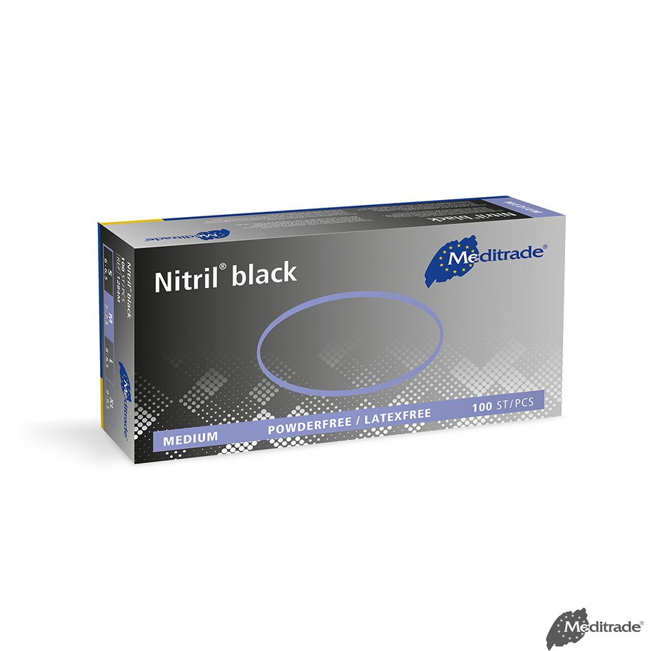 Nitril black U.-Handschuhe, PF,
