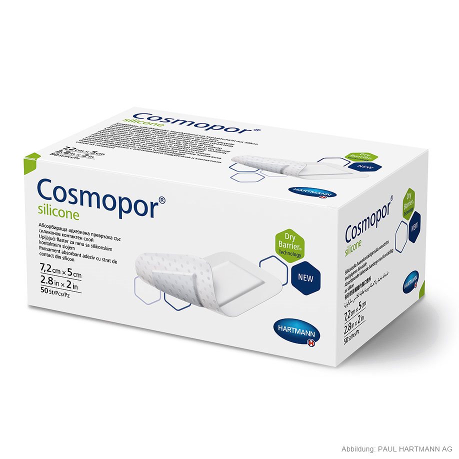 Cosmopor silicone Wundverband steril 7,2 x 5 cm (50 Stck.)
