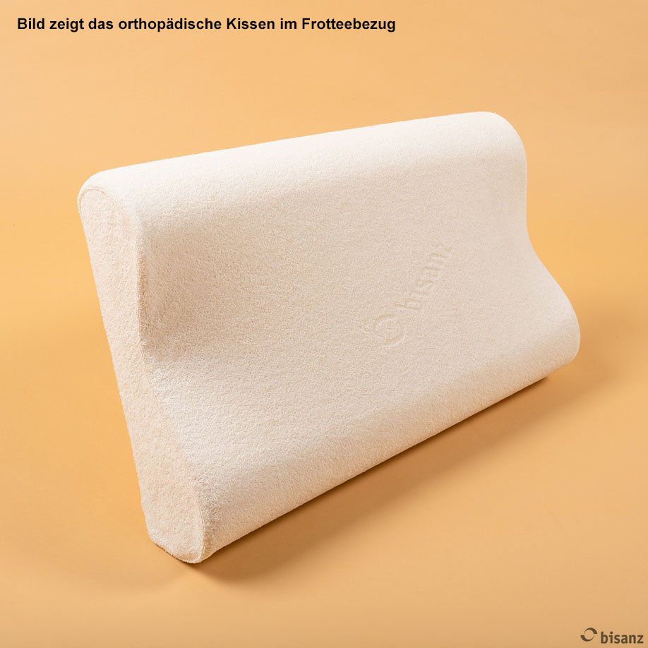 orthopädisches Kopfkissen 60 x 36 x 8 cm, mit Kunstlederbezug weiß