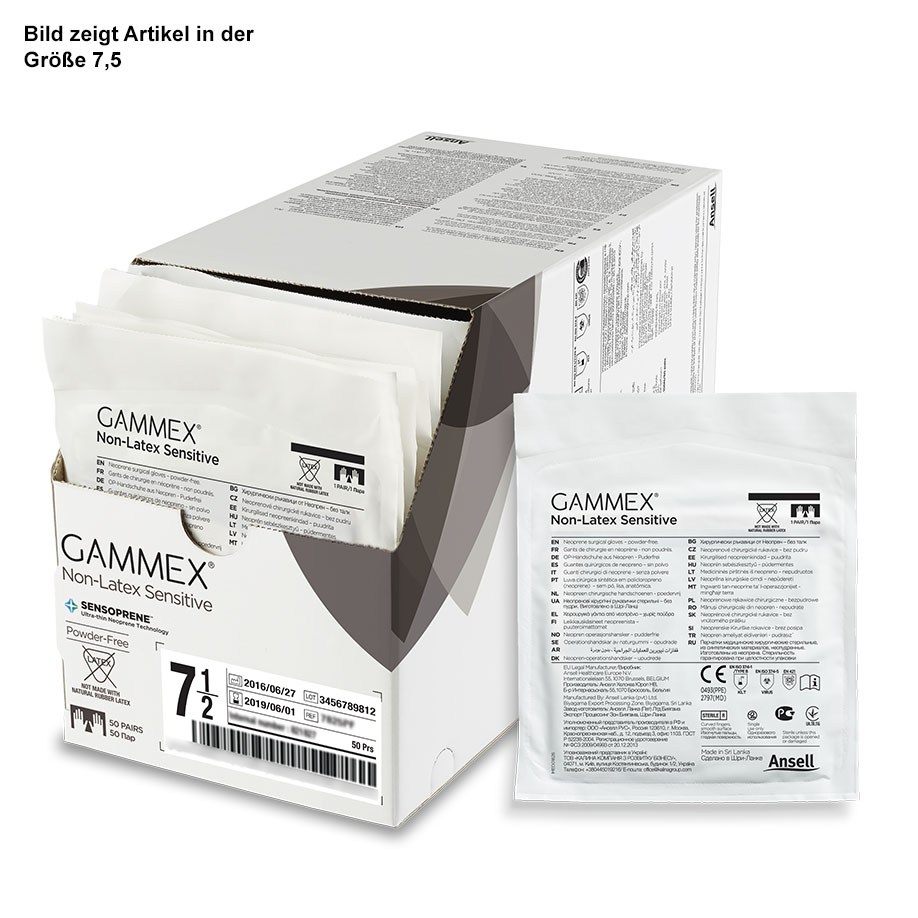 Gammex Non-Latex Sensitive (50 Paar), OP-Handschuhe steril, puderfrei, Gr. 9