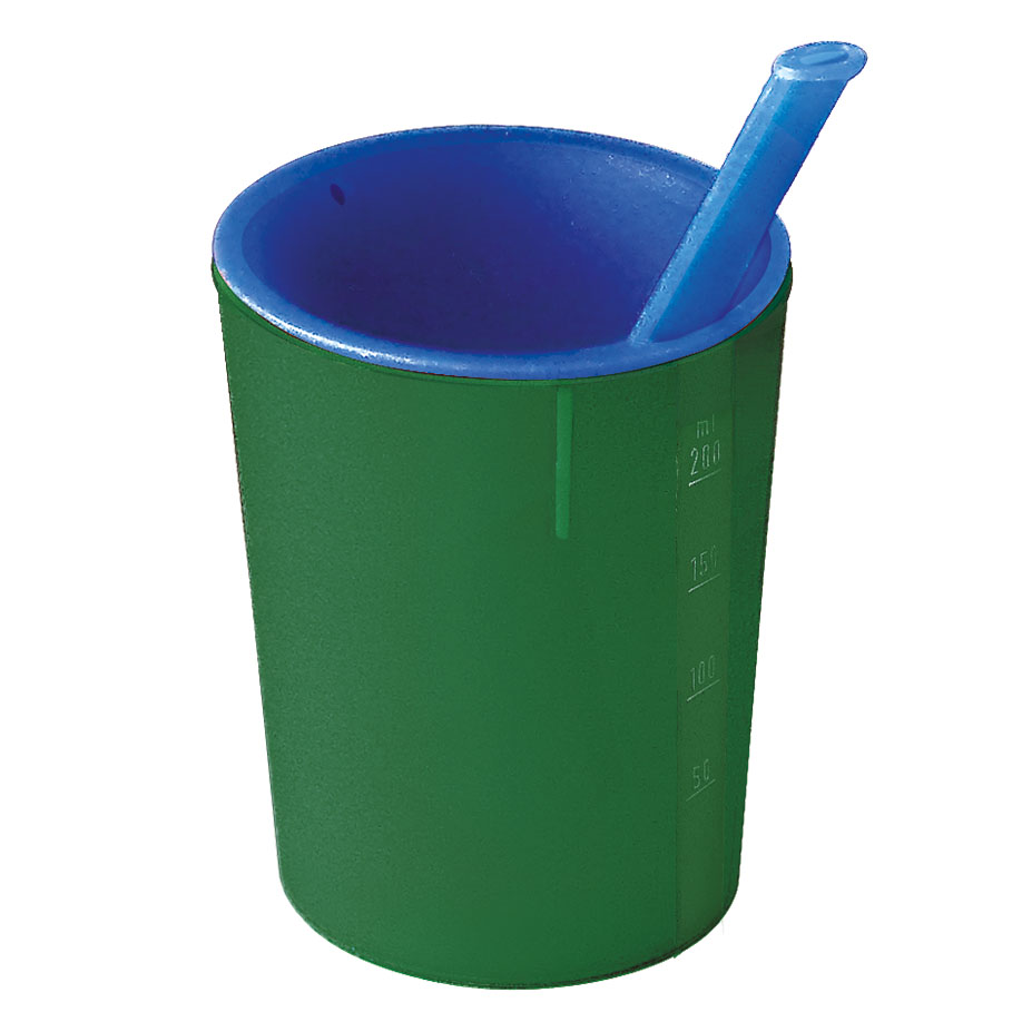 medizinische Trinkhilfe grün-blau