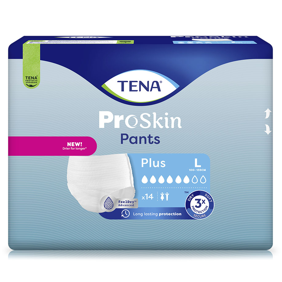 TENA ProSkin Pants Plus L Einweghosen, blau (4 x 14 Stck.)