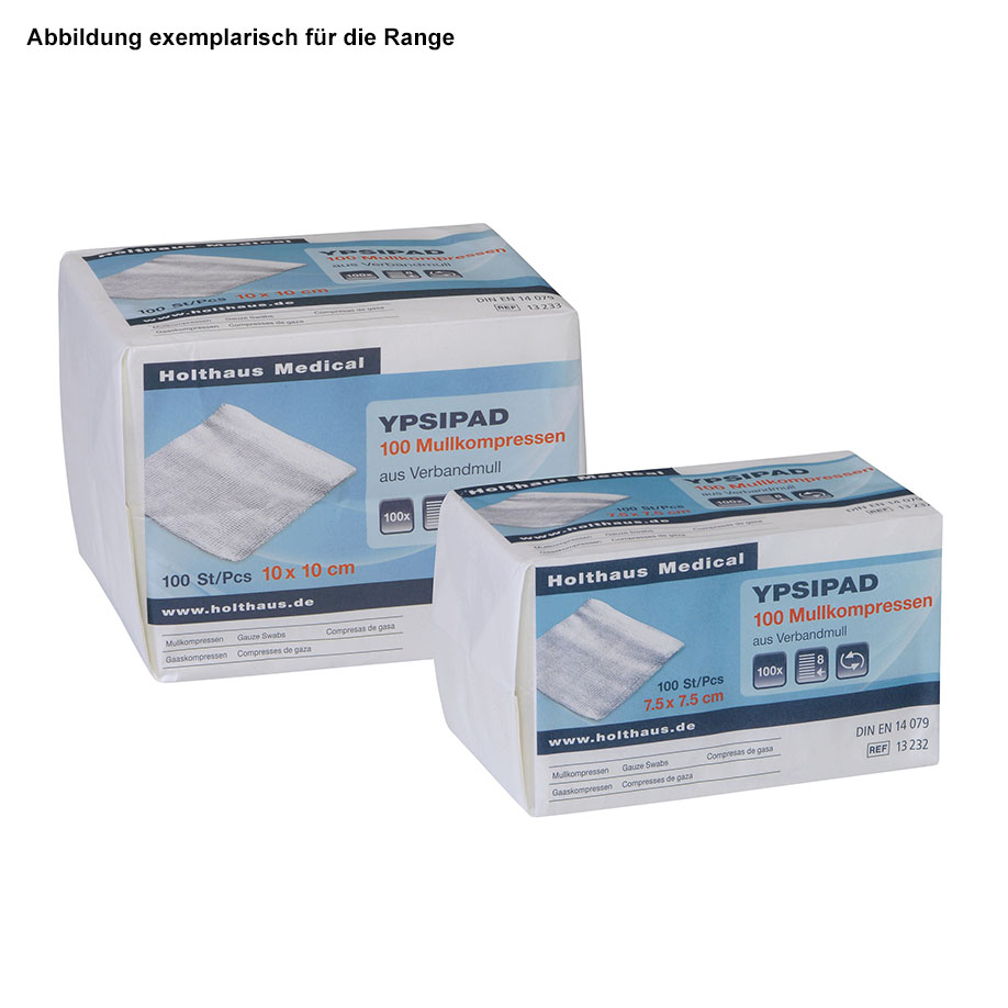 YPSIPAD Mullkompressen 8-fach unsteril, 7,5 x 7,5 cm (100 Stck.)