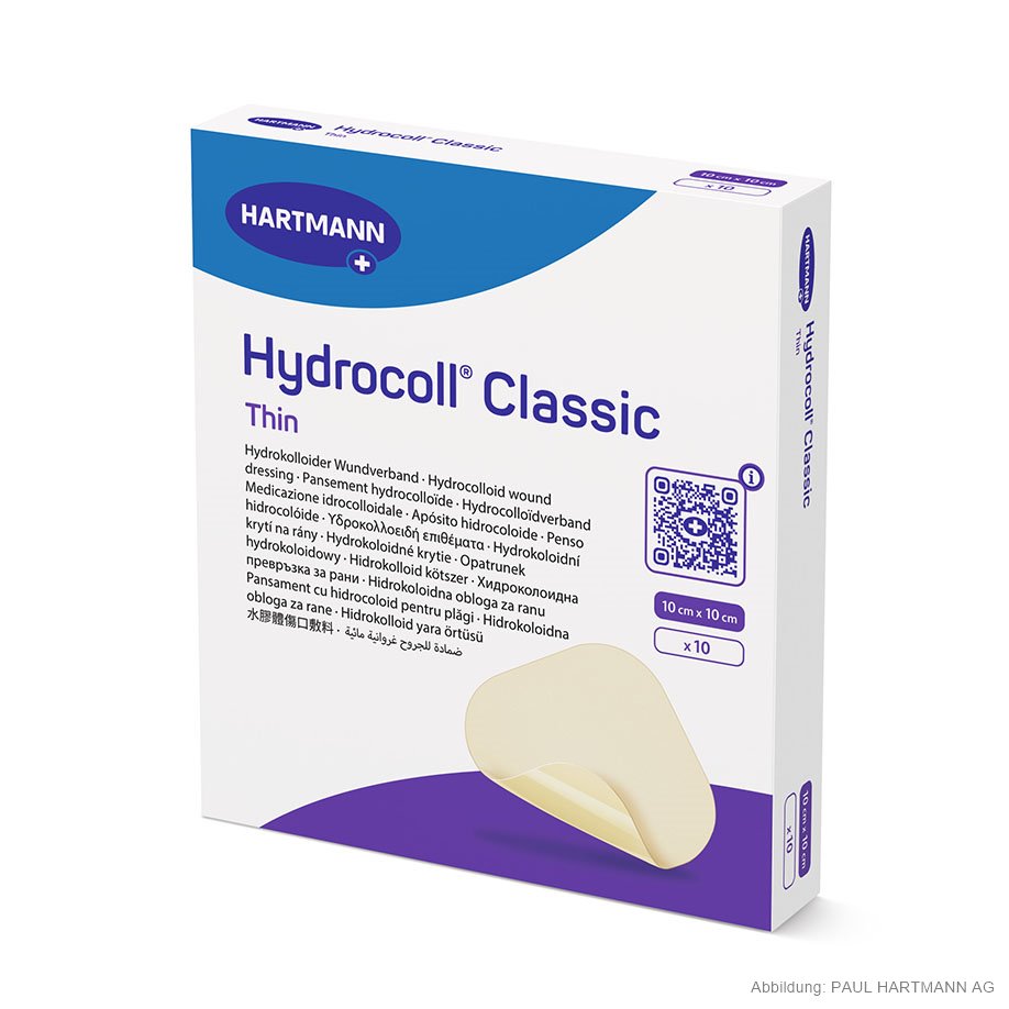 Hydrocoll Classic Thin Wundverband steril, 10 x 10 cm (10 Stck.)