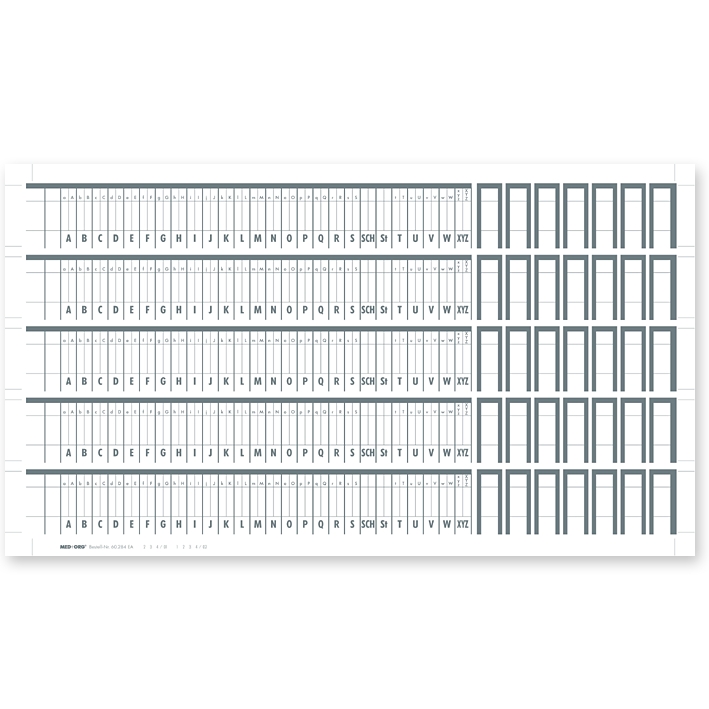 Alphabetleistenaufkleber MEGAnorm DIN A4