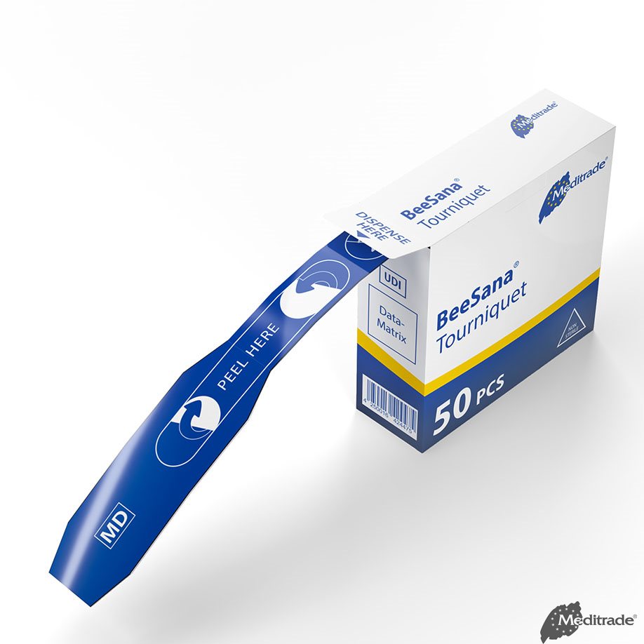 BeeSana Tourniquet 55 x 2 cm, blau (50 Stck.)