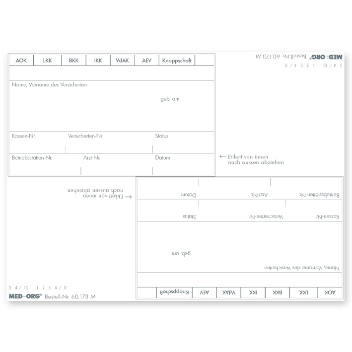 Adressfeldaufkleber eGK (100 Stck.)