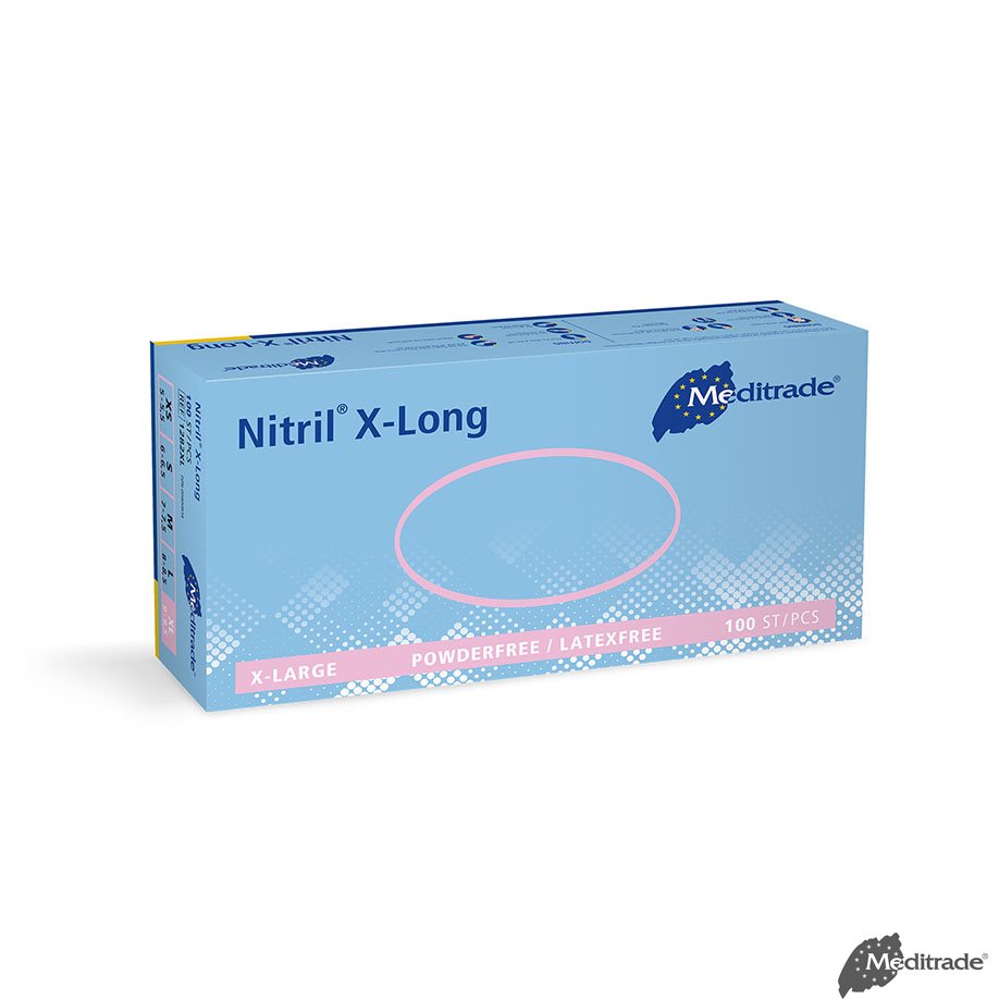 Nitril 3000 Blue X-Long U.-Handschuhe PF
