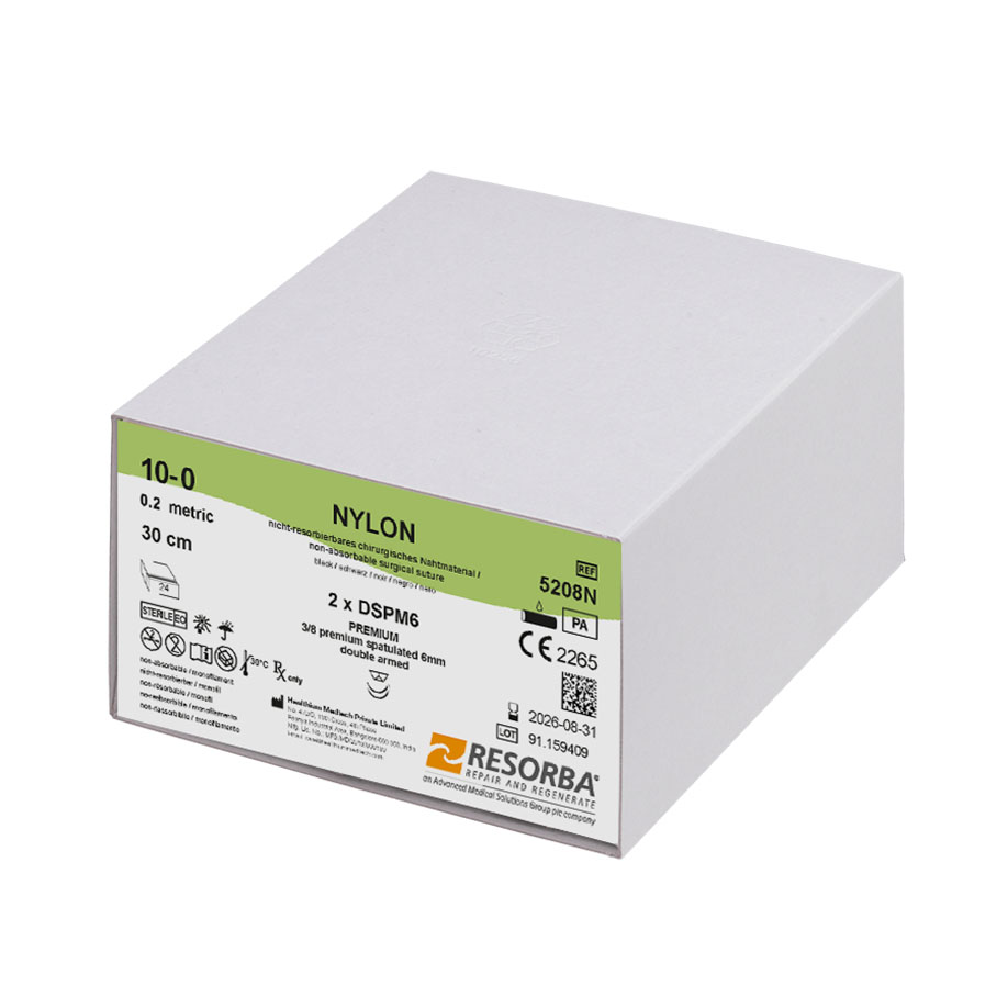 NYLON 2x DSPM 6 10/0=0.2 schwarz monofil