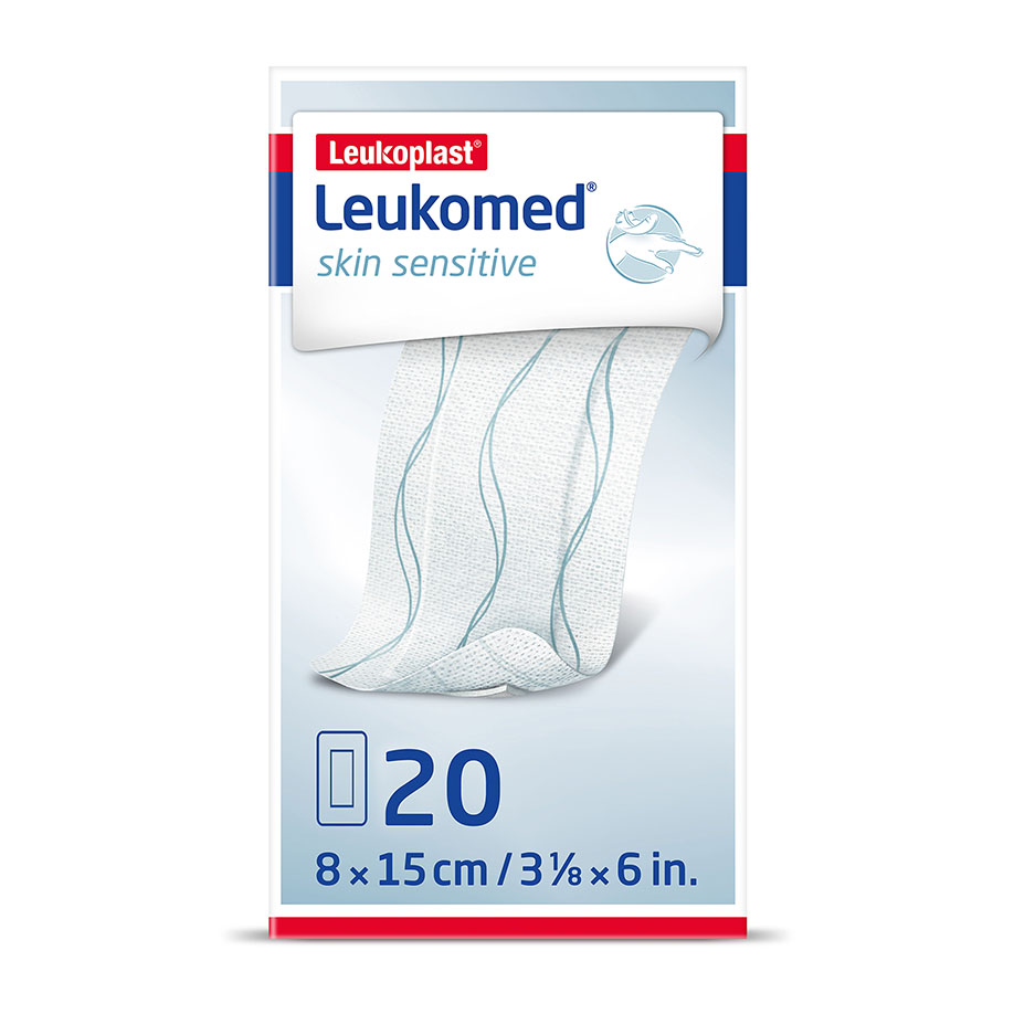 Leukomed skin sensitive steril, Vlies- Wundverband 8 cm x 15 cm (20 Stck.)