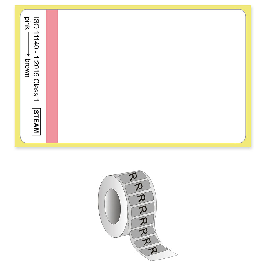 Einzeletiketten mit Dampfindikator 59 x 35 mm  (1000 Stck.)