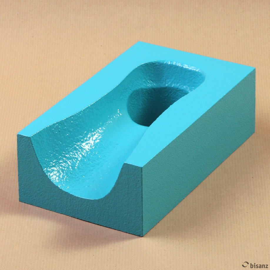 Fersenkissen mit PUD-Beschichtung/dicht agave, 25 x 15 x 8 cm, Loch 7 cm Ø