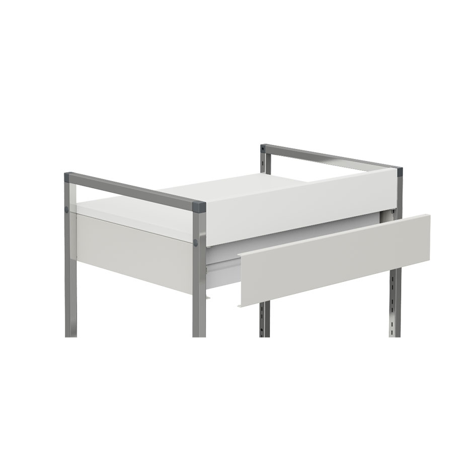 Schubladenrückblende weiß, 100 mm hoch,