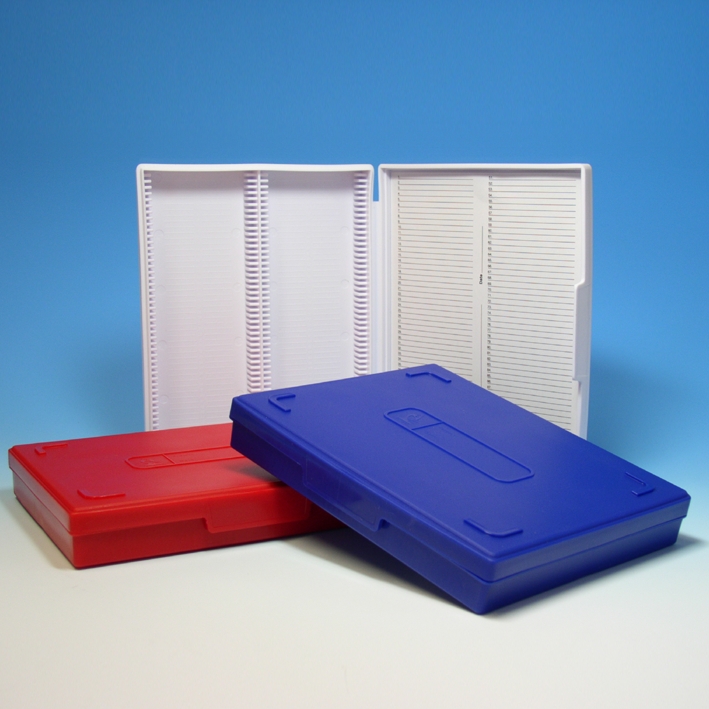 Präparatenkasten mit Klappdeckel, blau,